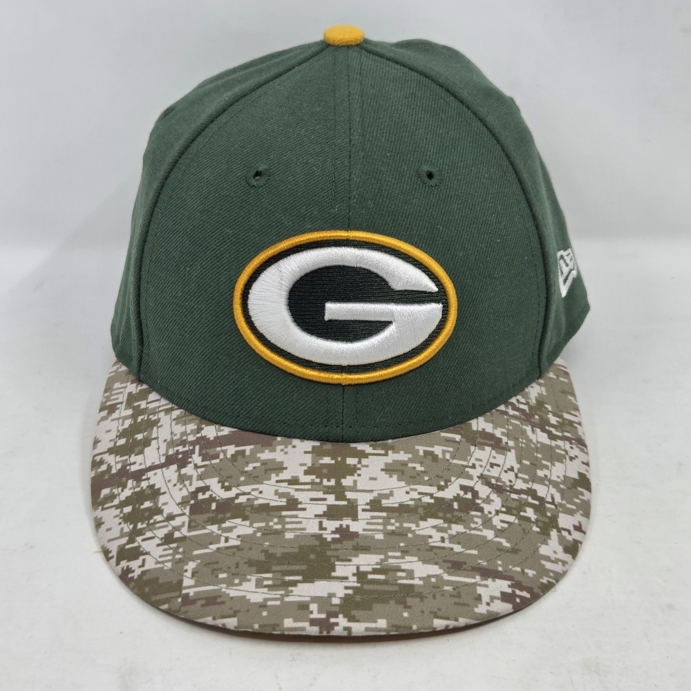New Era 59fifty Green Bay Packers Fitted Hat 7 1/4 Digicamo Salute to Service